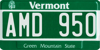 VT license plate AMD950