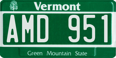 VT license plate AMD951