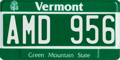 VT license plate AMD956
