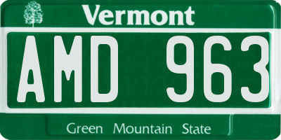 VT license plate AMD963