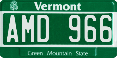 VT license plate AMD966