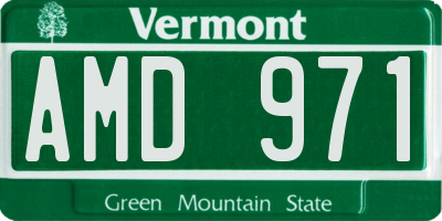 VT license plate AMD971