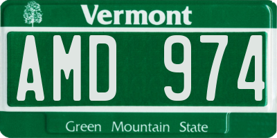 VT license plate AMD974