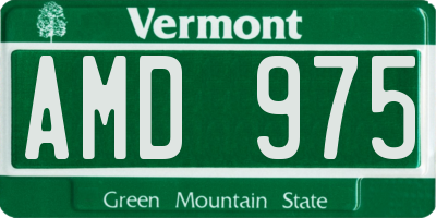VT license plate AMD975