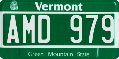 VT license plate AMD979