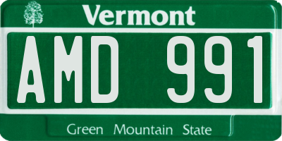 VT license plate AMD991