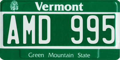 VT license plate AMD995