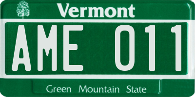 VT license plate AME011