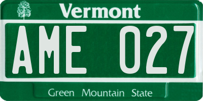 VT license plate AME027