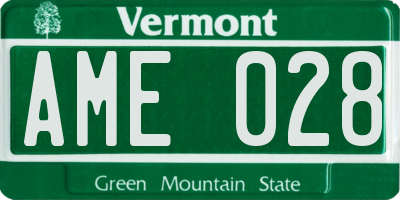 VT license plate AME028