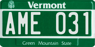 VT license plate AME031