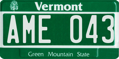 VT license plate AME043