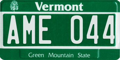VT license plate AME044