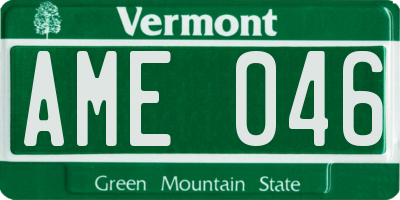 VT license plate AME046