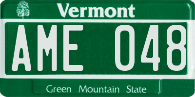 VT license plate AME048