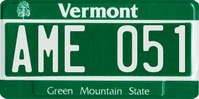 VT license plate AME051