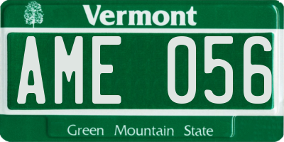 VT license plate AME056