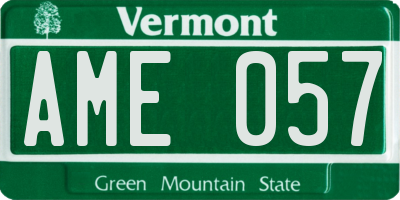 VT license plate AME057