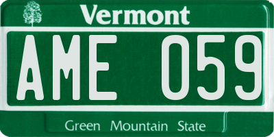 VT license plate AME059