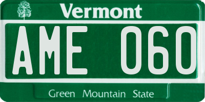 VT license plate AME060