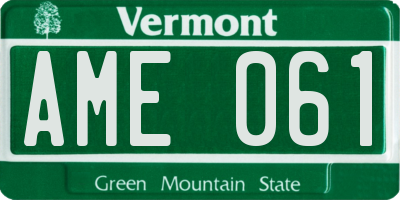 VT license plate AME061