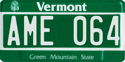 VT license plate AME064