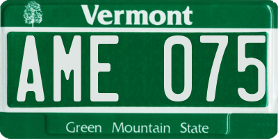 VT license plate AME075