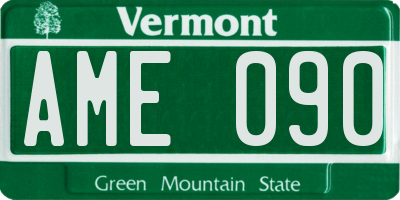 VT license plate AME090