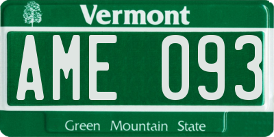 VT license plate AME093