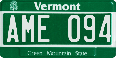 VT license plate AME094