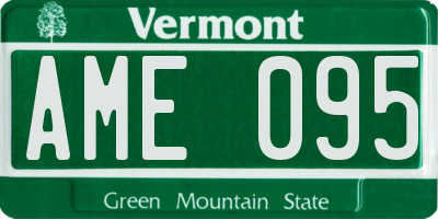 VT license plate AME095