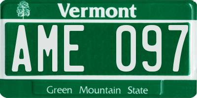 VT license plate AME097