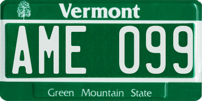 VT license plate AME099