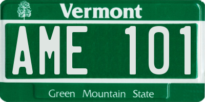 VT license plate AME101