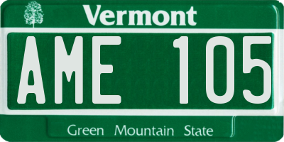 VT license plate AME105