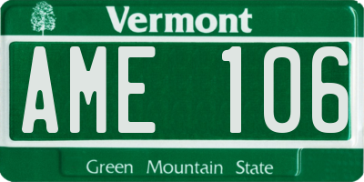 VT license plate AME106