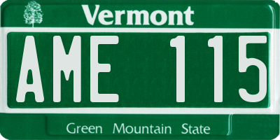 VT license plate AME115