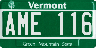 VT license plate AME116