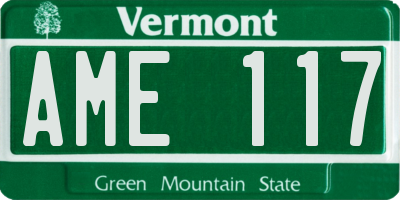 VT license plate AME117