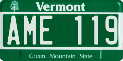 VT license plate AME119