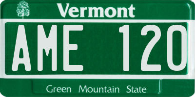 VT license plate AME120