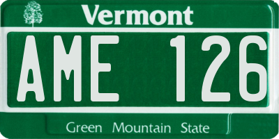 VT license plate AME126