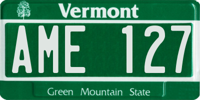 VT license plate AME127