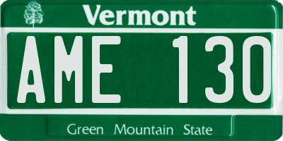 VT license plate AME130