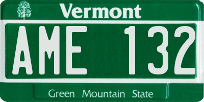 VT license plate AME132