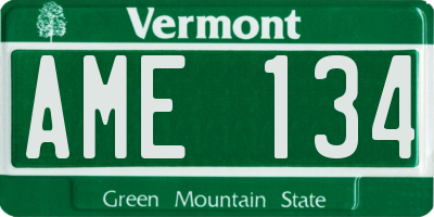 VT license plate AME134