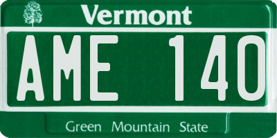 VT license plate AME140
