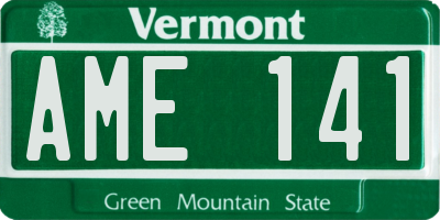 VT license plate AME141
