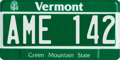 VT license plate AME142