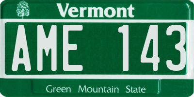 VT license plate AME143